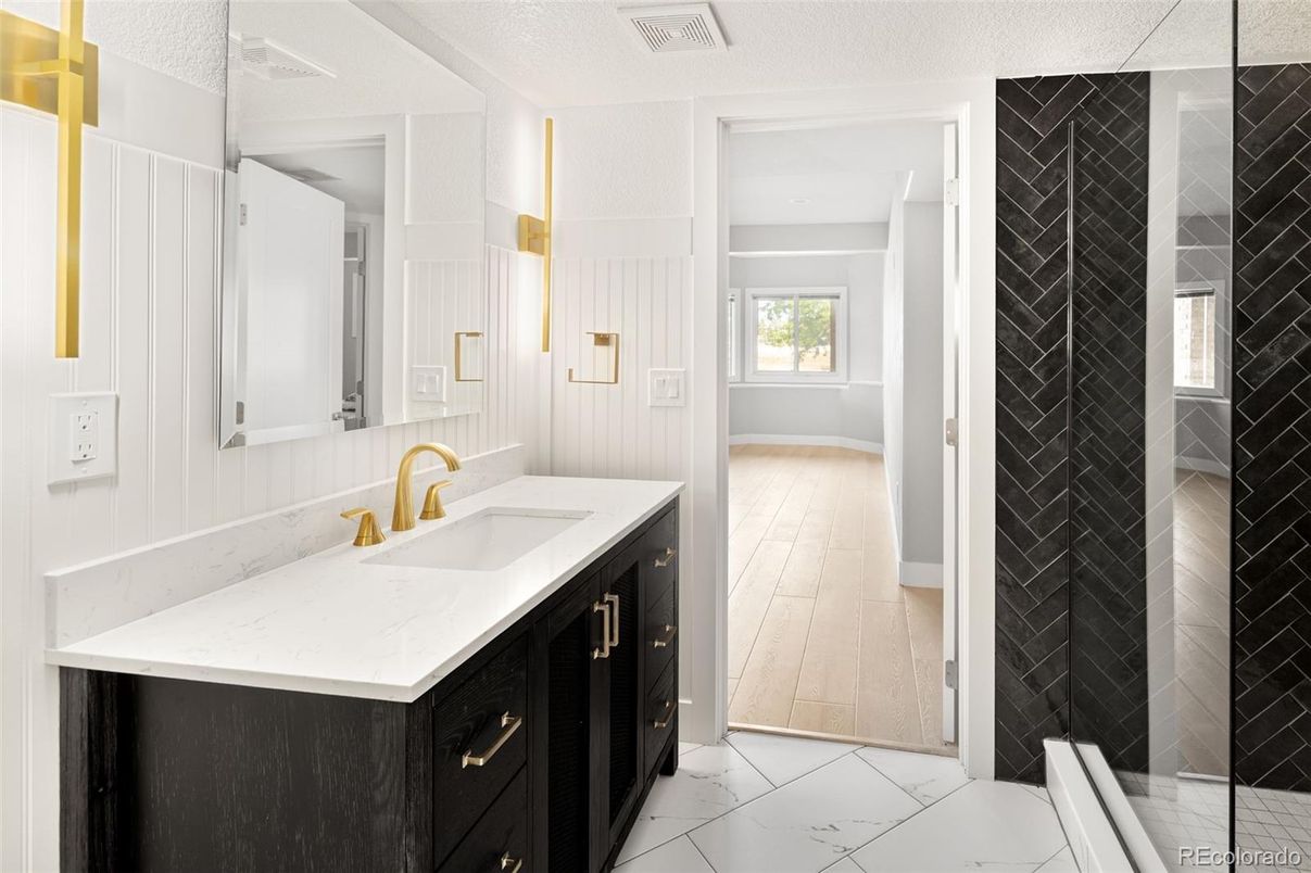 Bathroom, Interior, Marble, Wood Texture Flooring