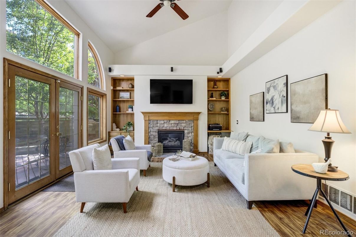 Fireplace, Interior, Living room, Wood Texture Flooring