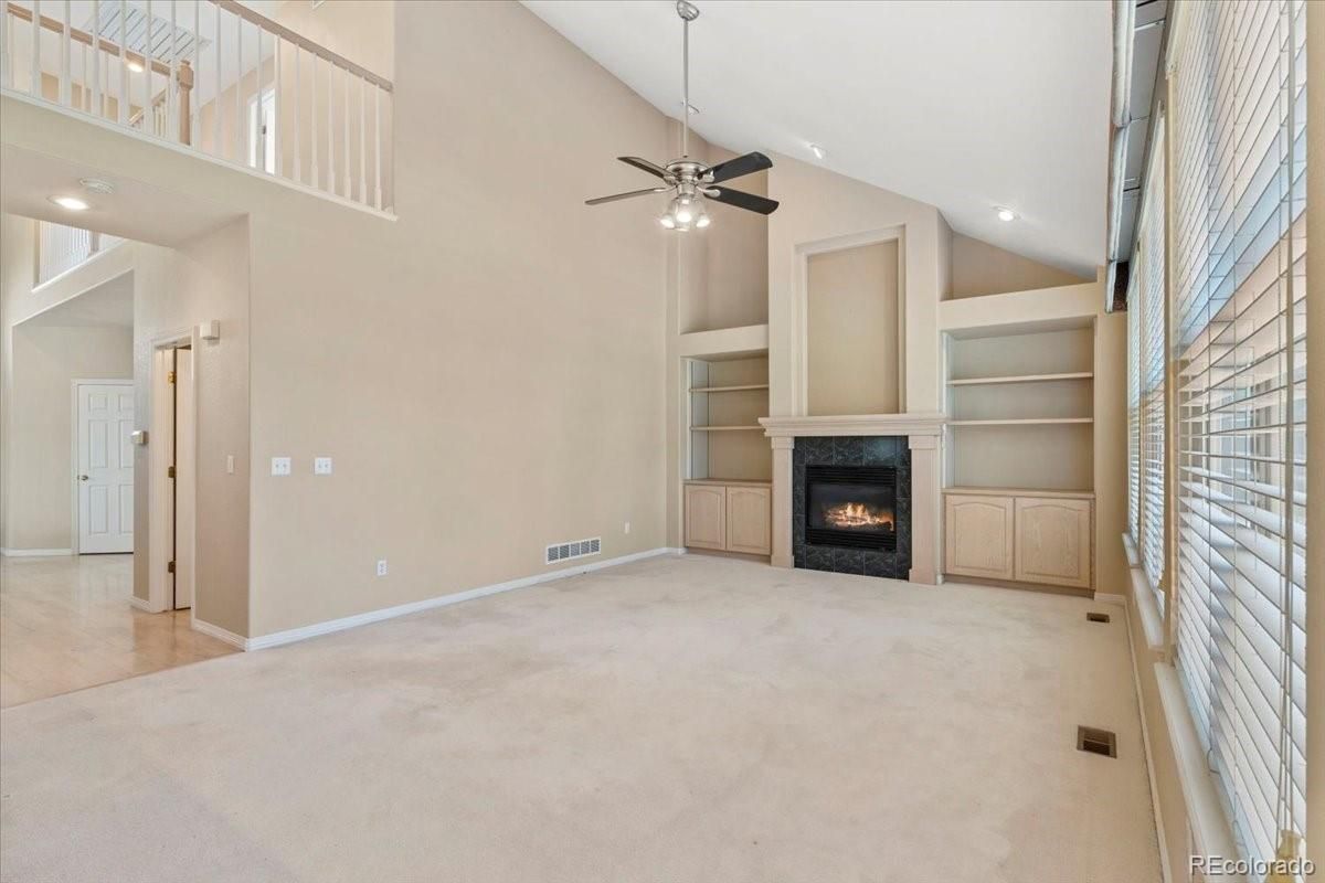 Empty room, Fireplace, Interior, Recessed Lighting