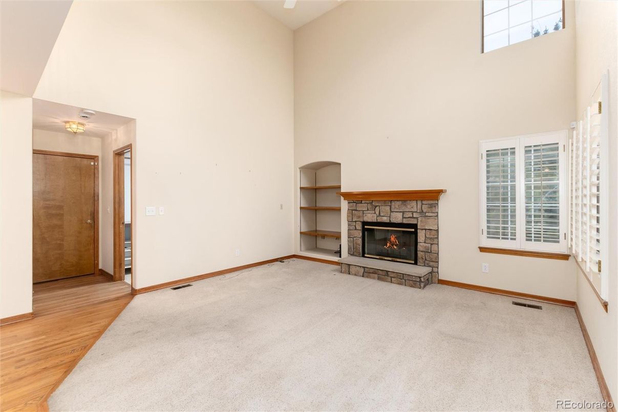 Empty room, Fireplace, Interior, Wood Texture Flooring
