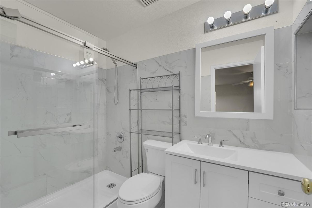 Bathroom, Glass Shower, Interior, Marble Walls