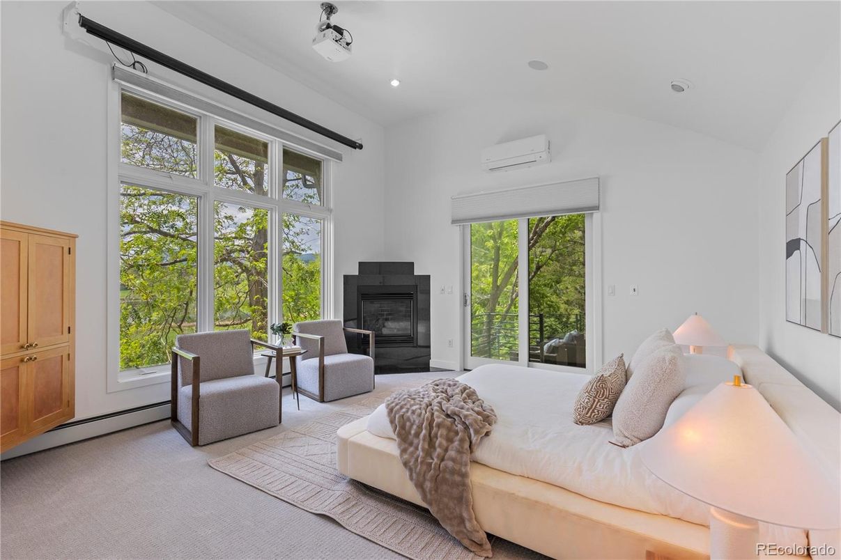 Bedroom, Fireplace, Interior, Recessed Lighting