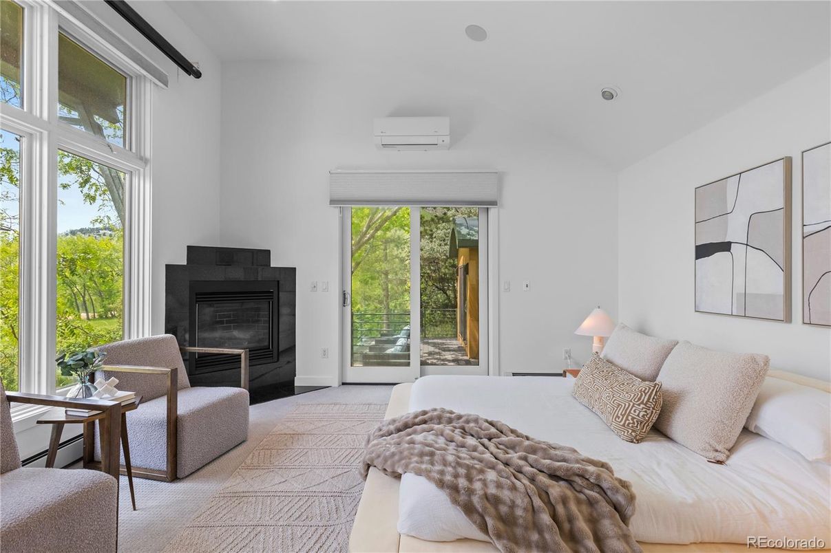 Bedroom, Fireplace, Interior