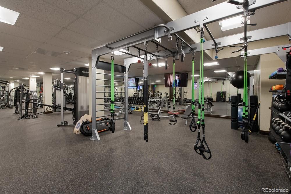 Fitness Equipment, Gym, Interior, Recessed Lighting