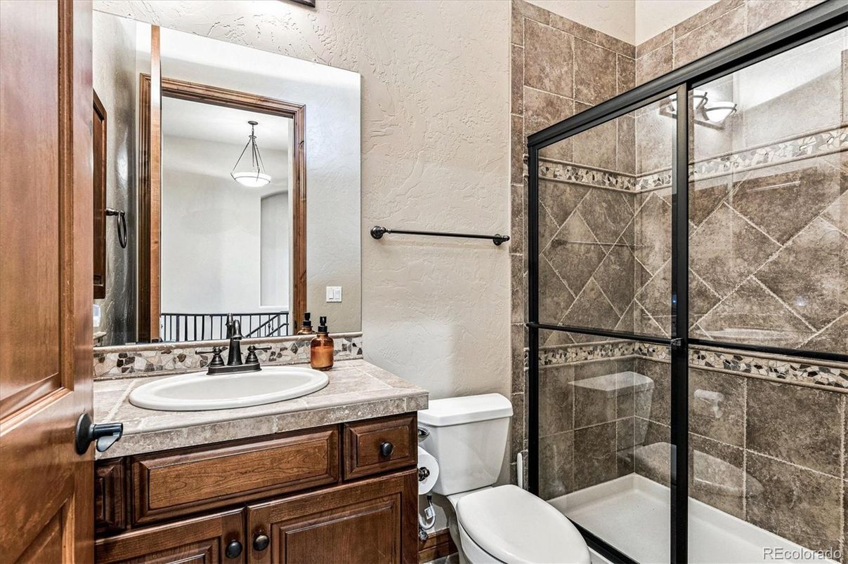 Bathroom, Glass Shower, Interior, Tile Countertops