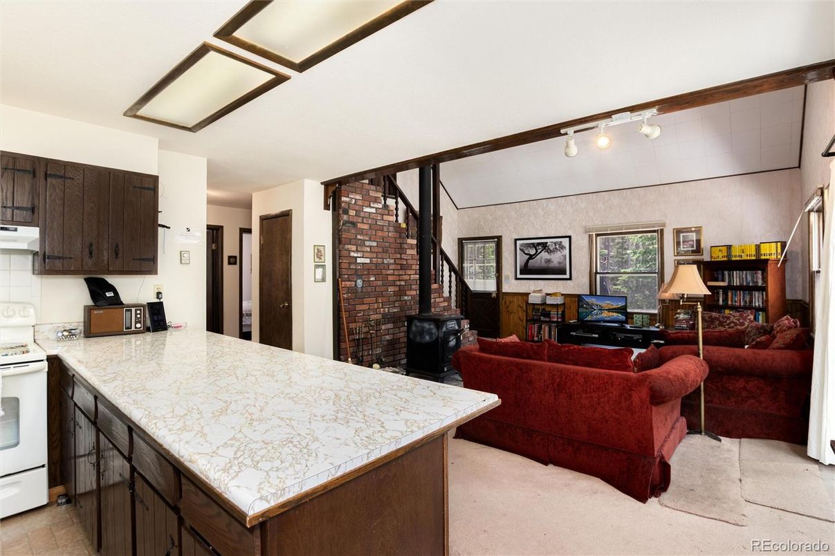 Interior, Kitchen, Living room, Stone Walls