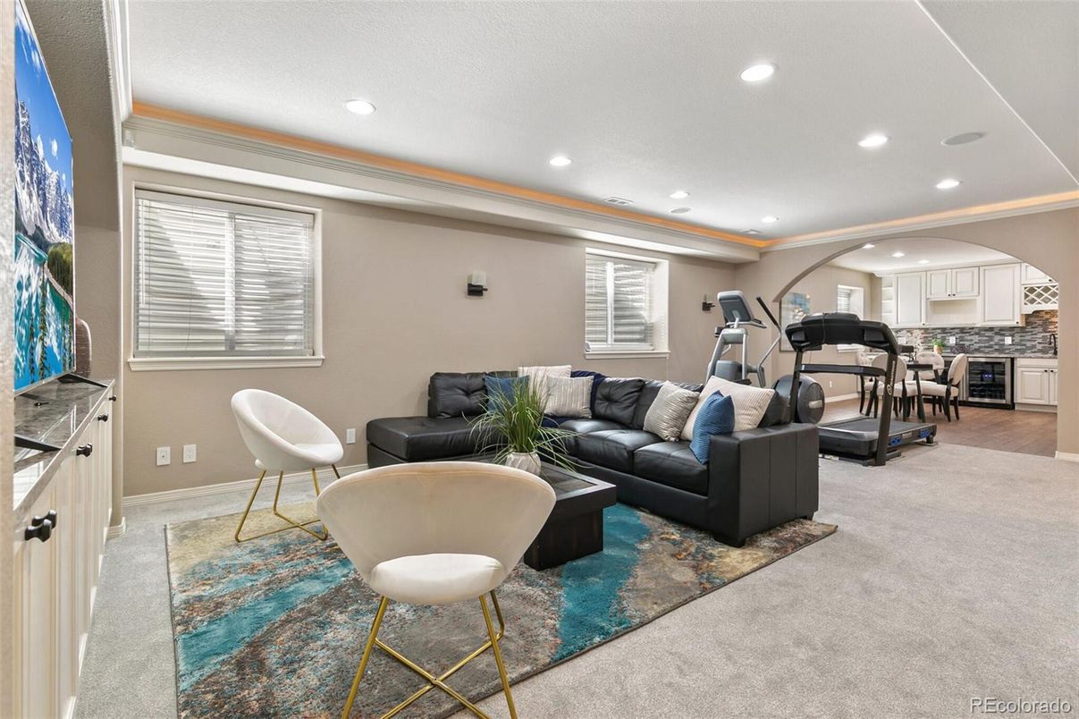 Fitness Equipment, Interior, Kitchen, Living room, Recessed Lighting