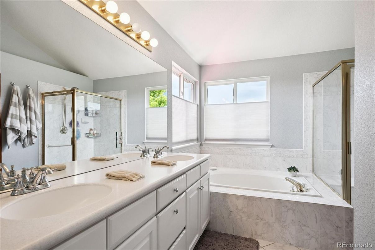 Bathroom, Dual Sink Vanities, Glass Shower, Interior