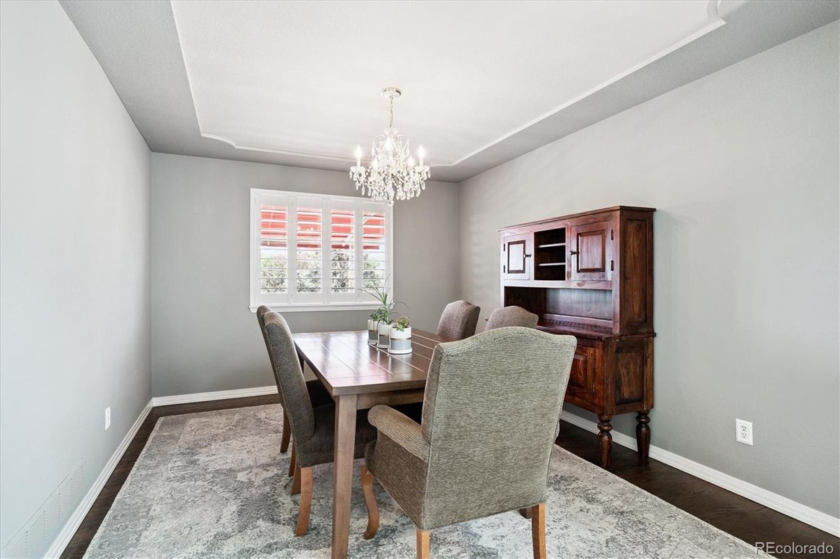 Chandelier, Dining room, Interior, Wood Texture Flooring