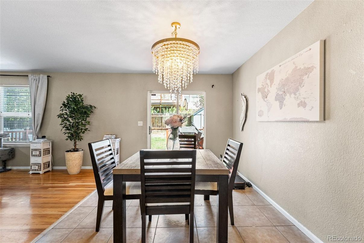 Chandelier, Dining room, Interior, Wood Texture Flooring