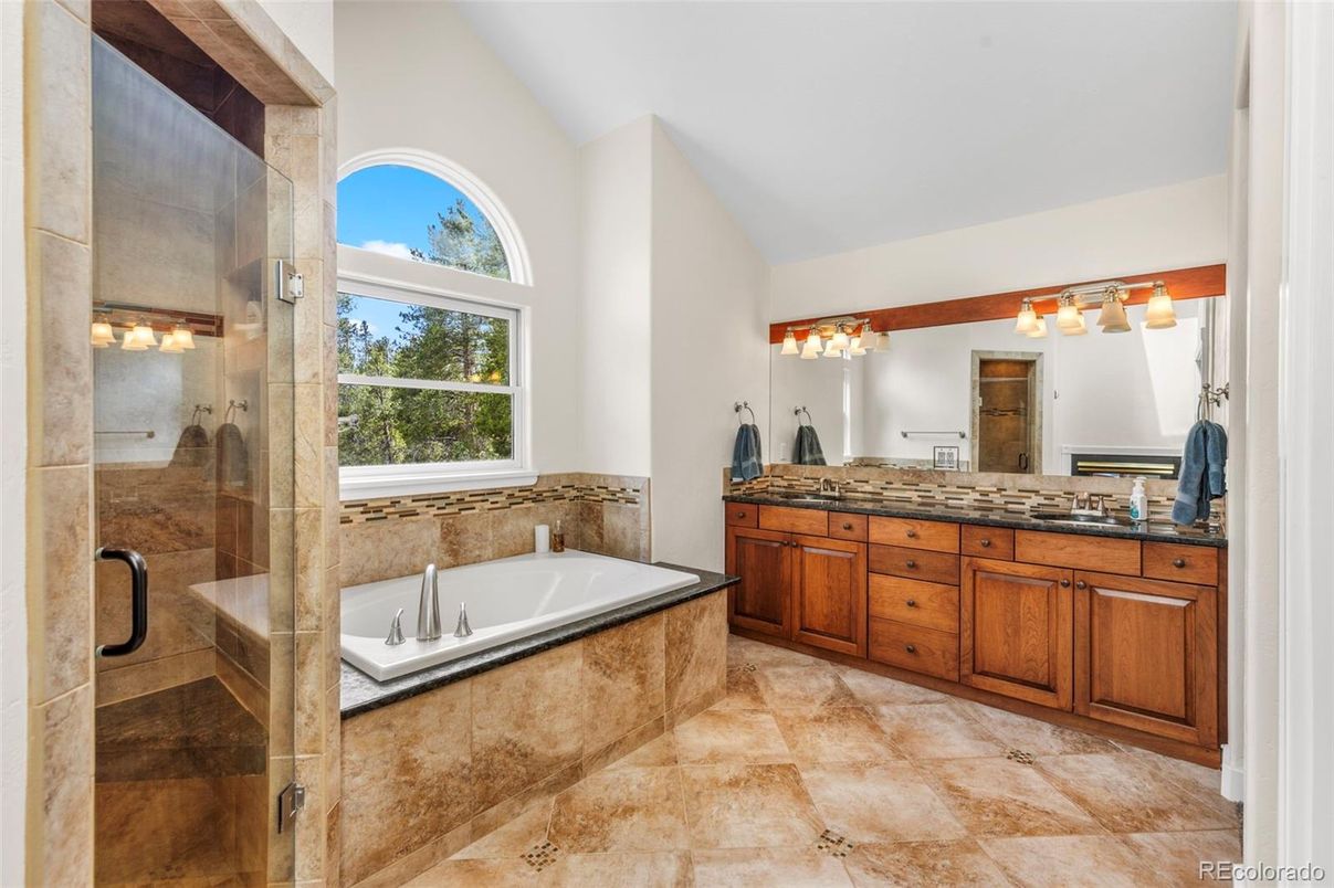 Bathroom, Dual Sink Vanities, Glass Shower, Interior
