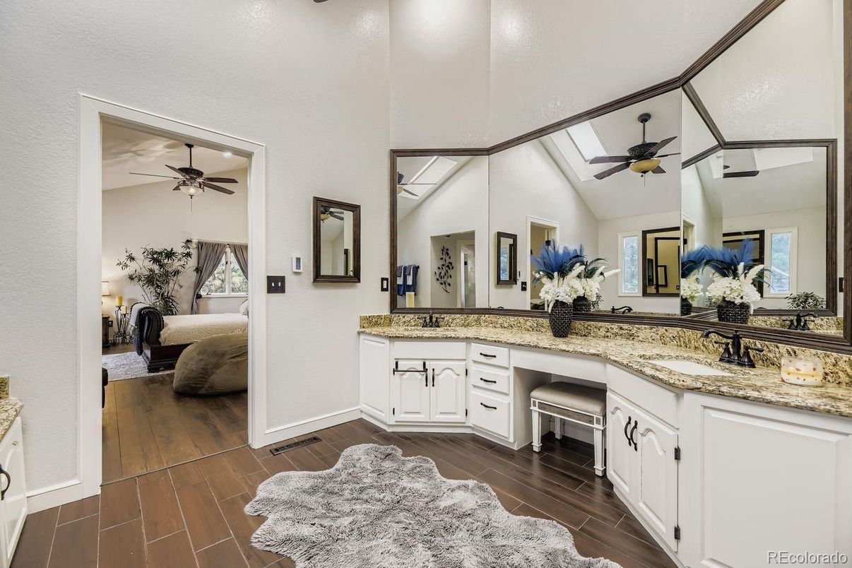 Bathroom, Bedroom, Dual Sink Vanities, Interior, Wood Texture Flooring