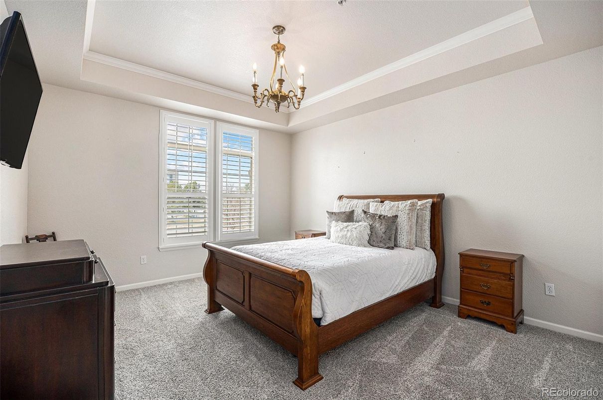 Bedroom, Chandelier, Interior