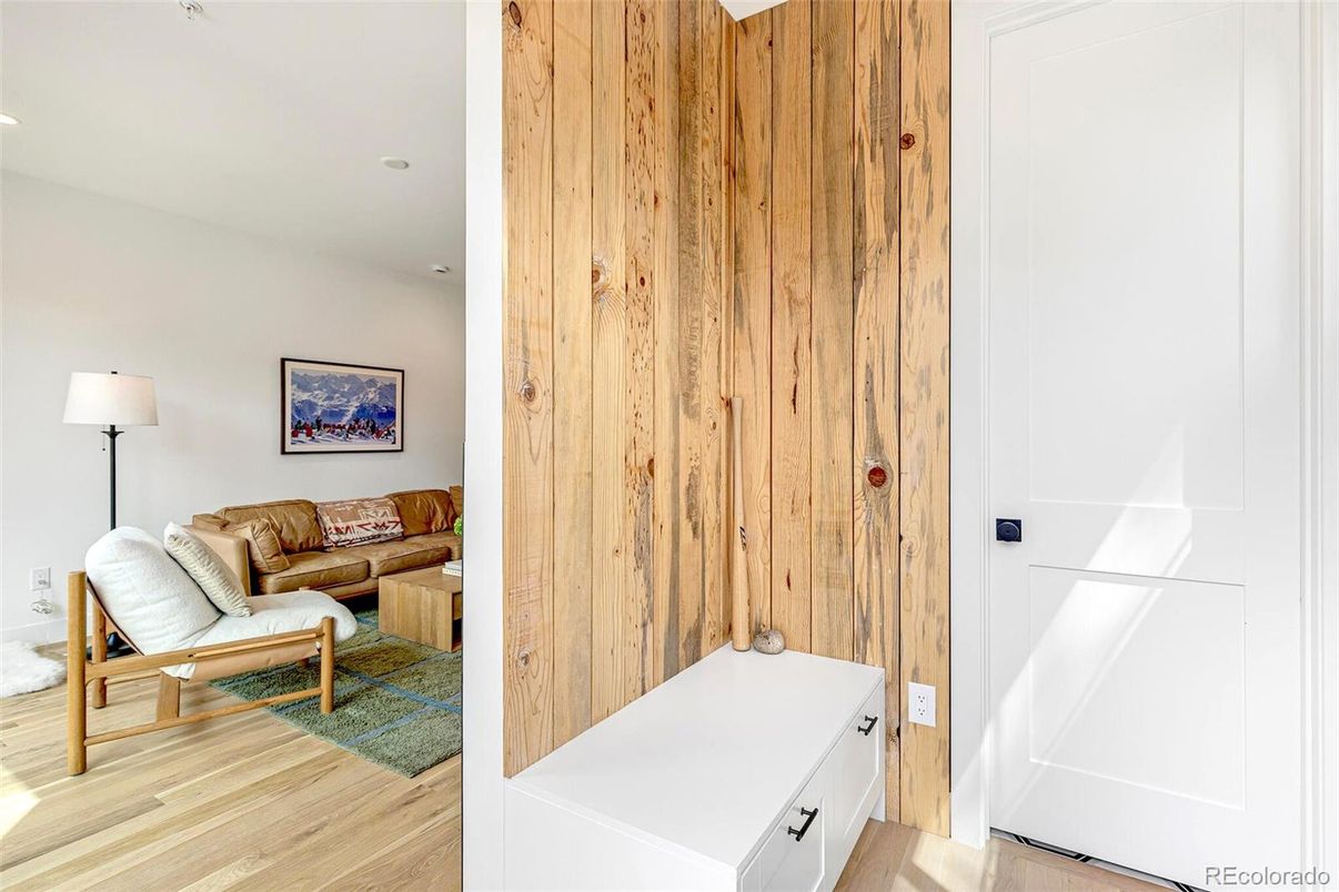 Interior, Living room, Recessed Lighting, Wood Texture Flooring, Wooden Walls