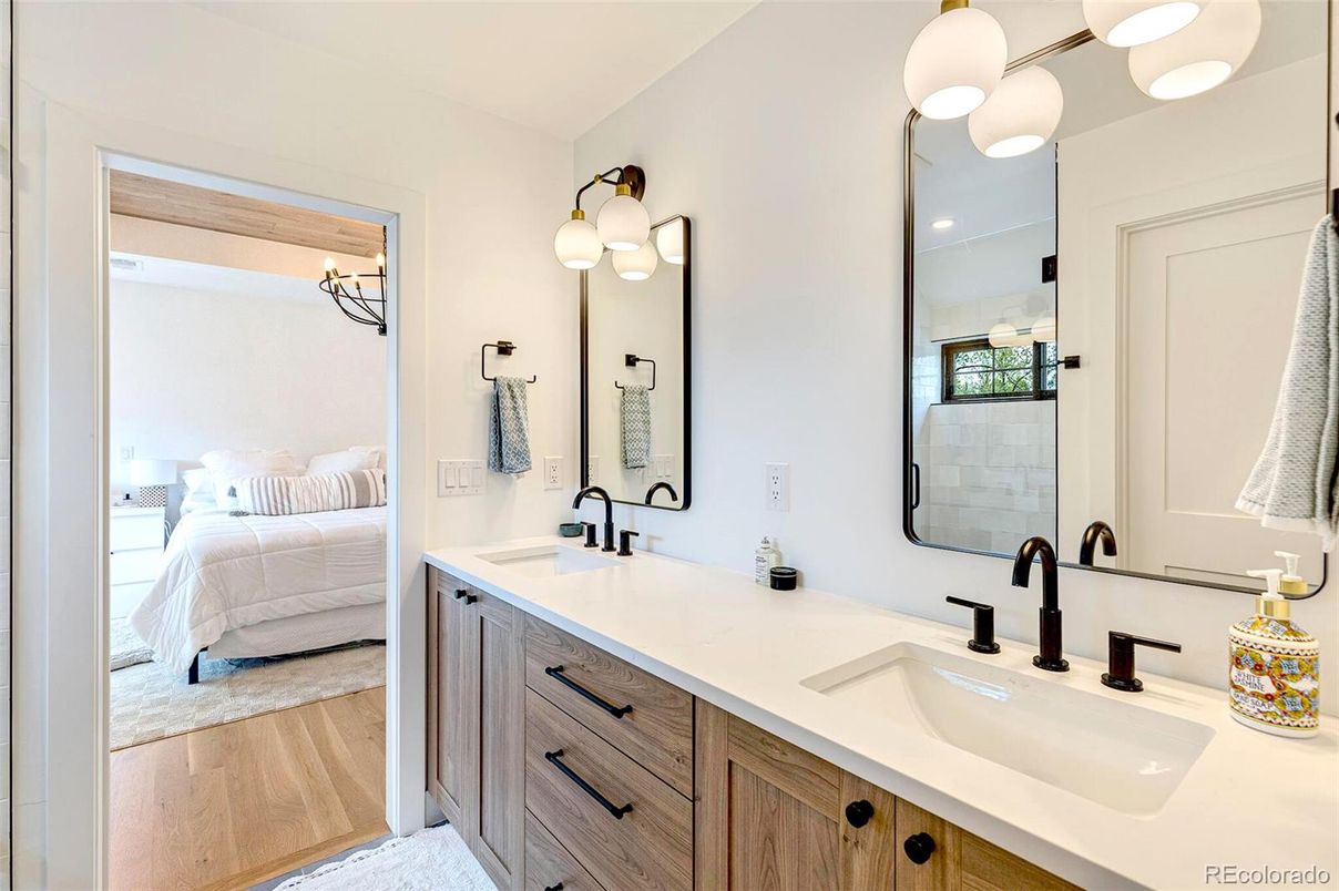 Bathroom, Bedroom, Dual Sink Vanities, Interior, Wood Texture Flooring