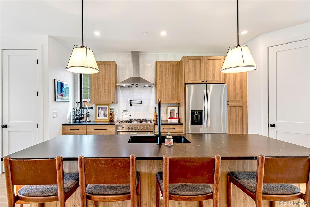 Interior, Kitchen, Pendant Lights, Recessed Lighting, Stainless Steel Appliances