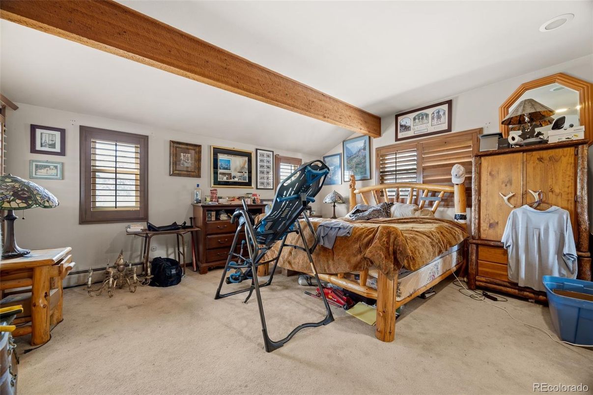 Bedroom, Fitness Equipment, Interior, Wooden Beams
