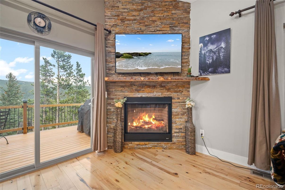 Fireplace, Interior, Wood Texture Flooring