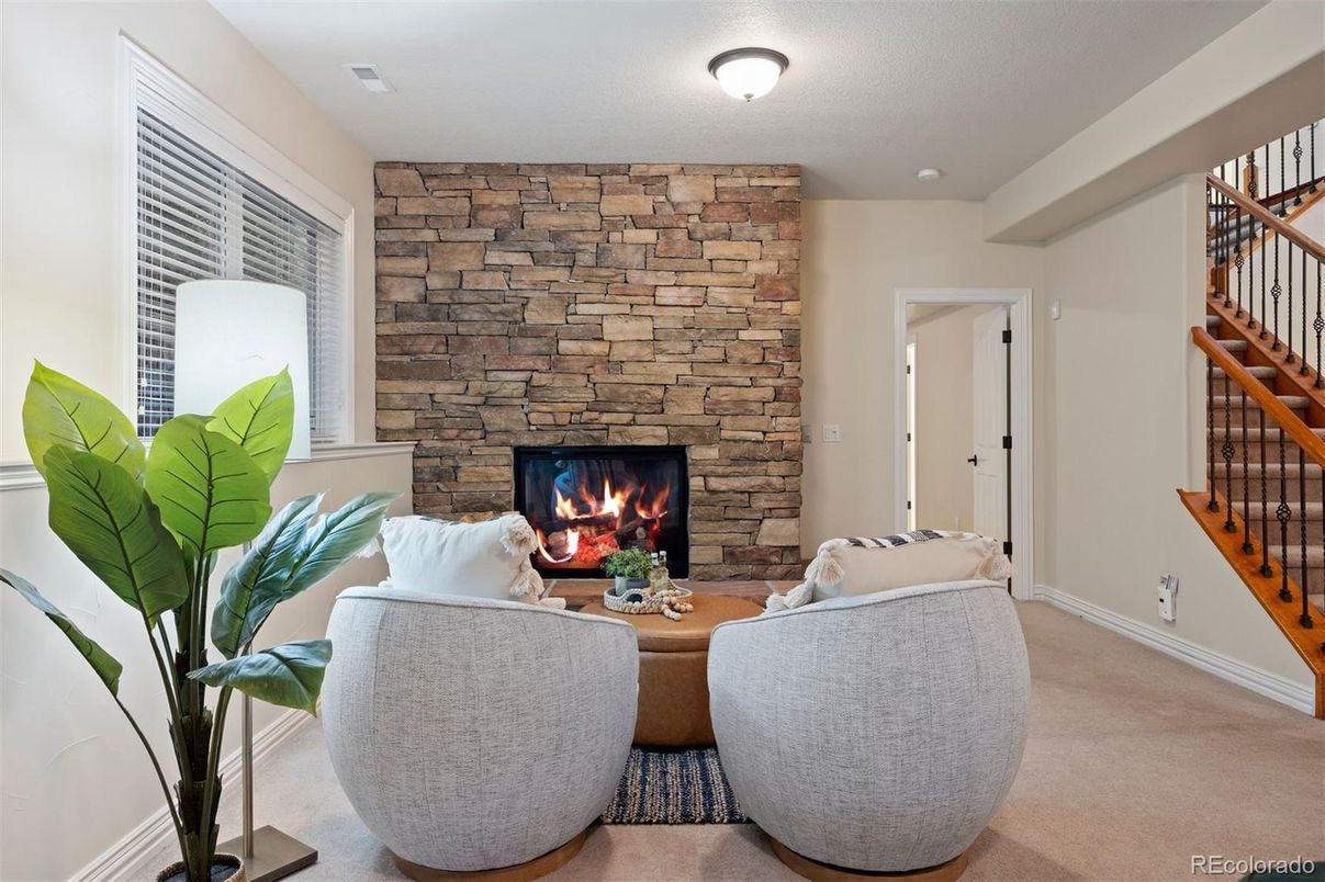 Fireplace, Interior, Living room, Stone Walls