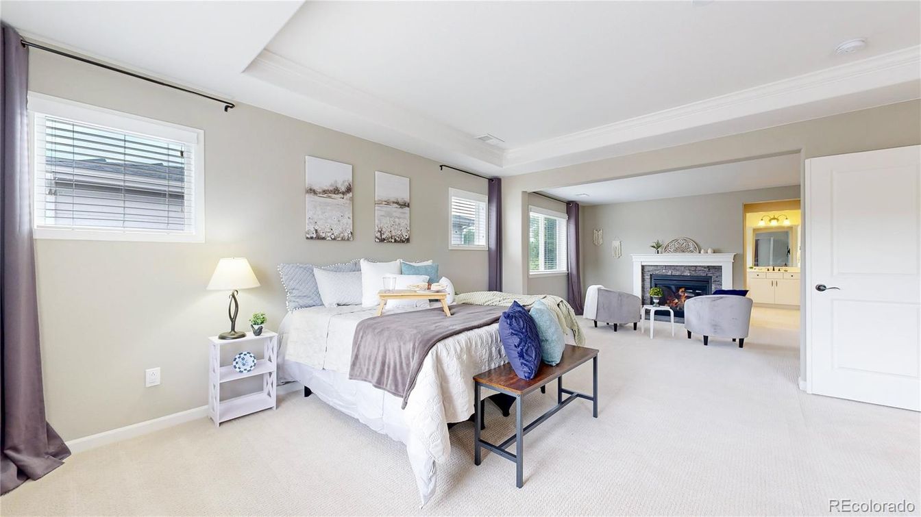 Bedroom, Fireplace, Interior