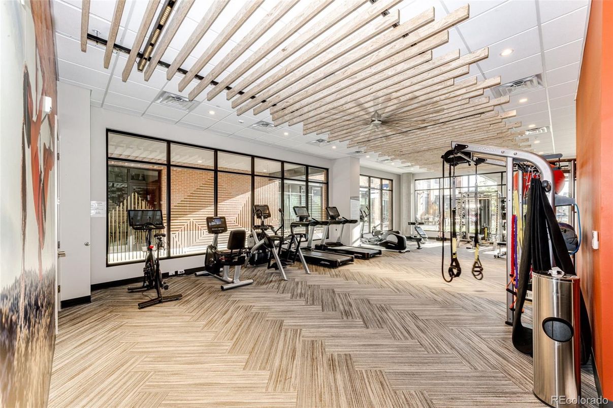 Fitness Equipment, Gym, Interior, Recessed Lighting