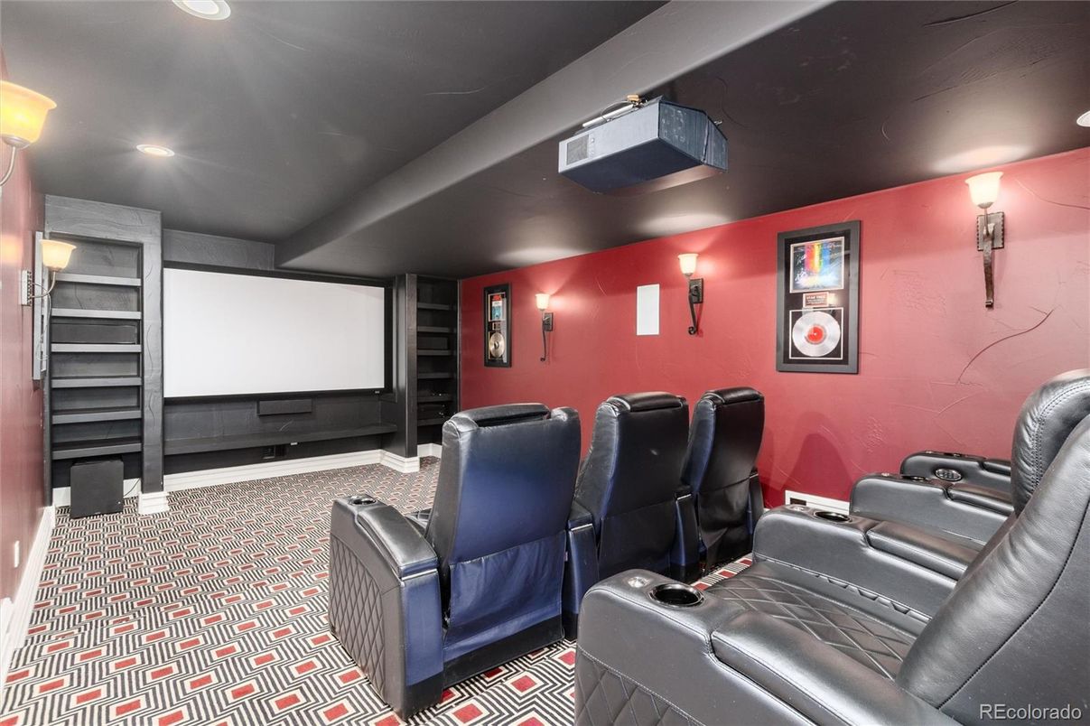 Home Theatre Room, Interior, Projection Screen, Recessed Lighting, Theatre Room