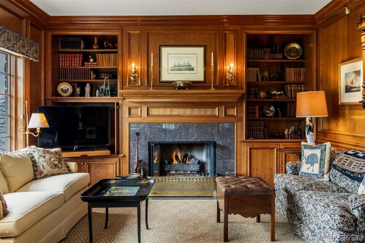 Fireplace, Interior, Living room, Wooden Walls