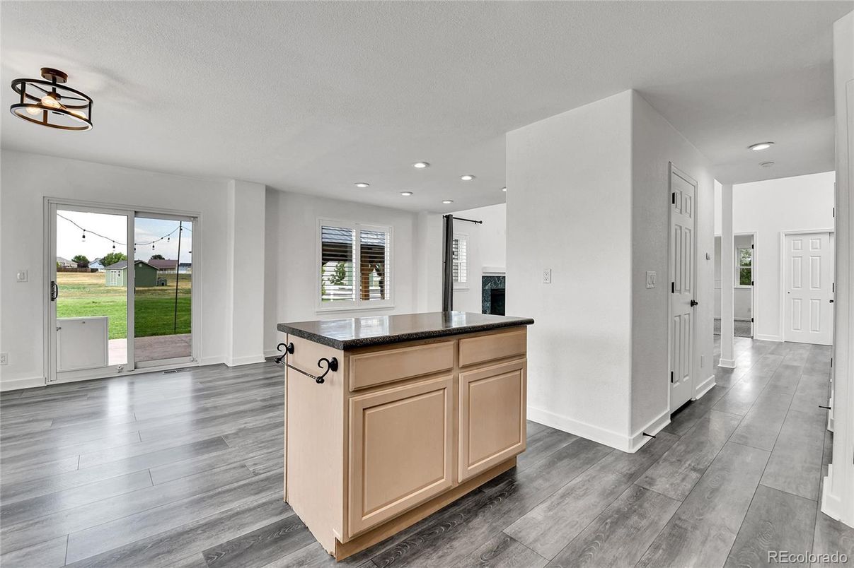 Interior, Kitchen, Recessed Lighting, Wood Texture Flooring