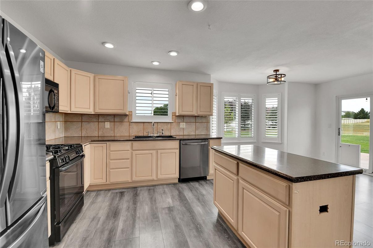 Interior, Kitchen, Recessed Lighting, Wood Texture Flooring