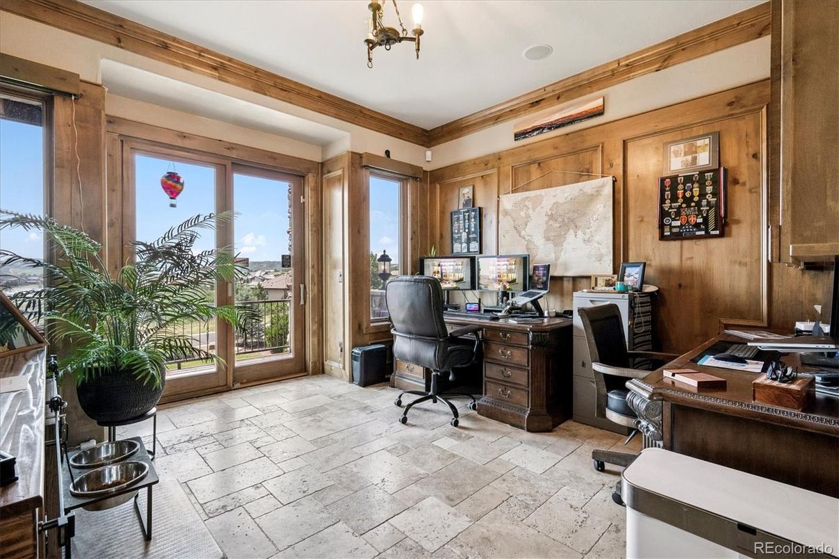 Home Office, Interior, Wooden Walls