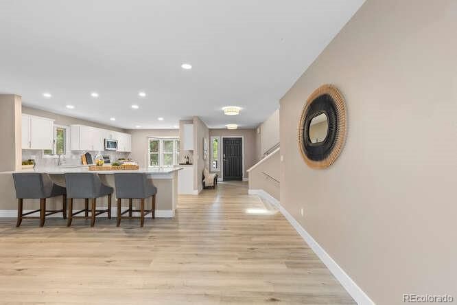 Interior, Kitchen, Recessed Lighting, Wood Texture Flooring