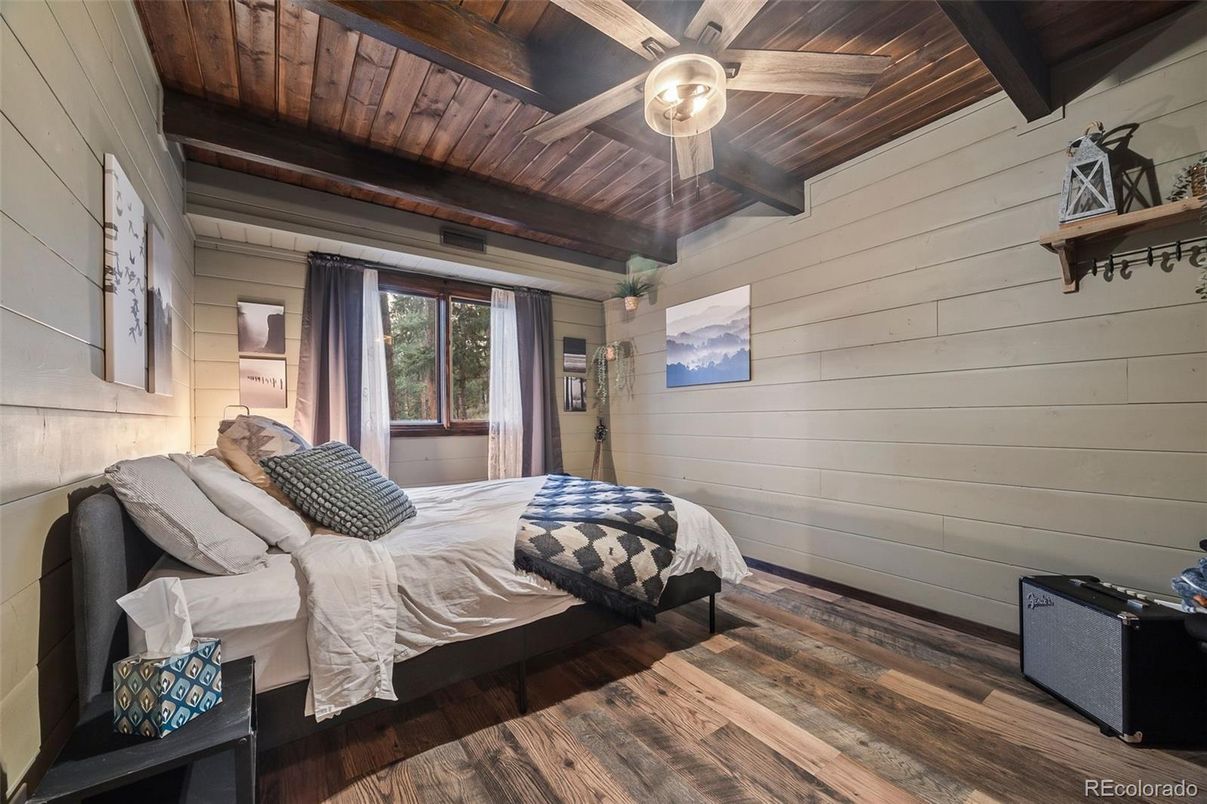 Bedroom, Interior, Wooden Beams, Wooden Ceilings, Wood Texture Flooring