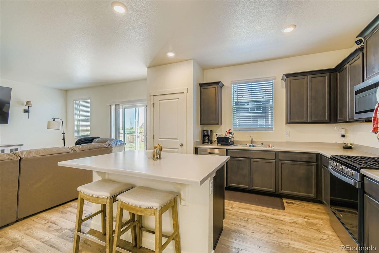 Interior, Kitchen, Recessed Lighting, Wood Texture Flooring