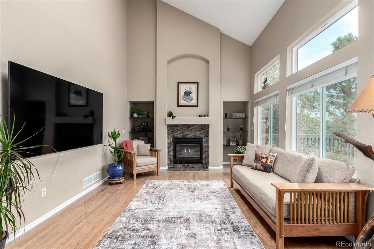 Fireplace, Interior, Living room, Wood Texture Flooring