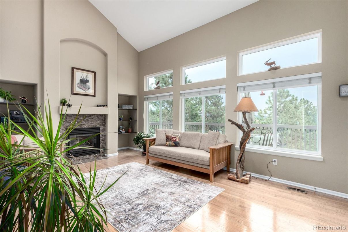 Fireplace, Interior, Wood Texture Flooring