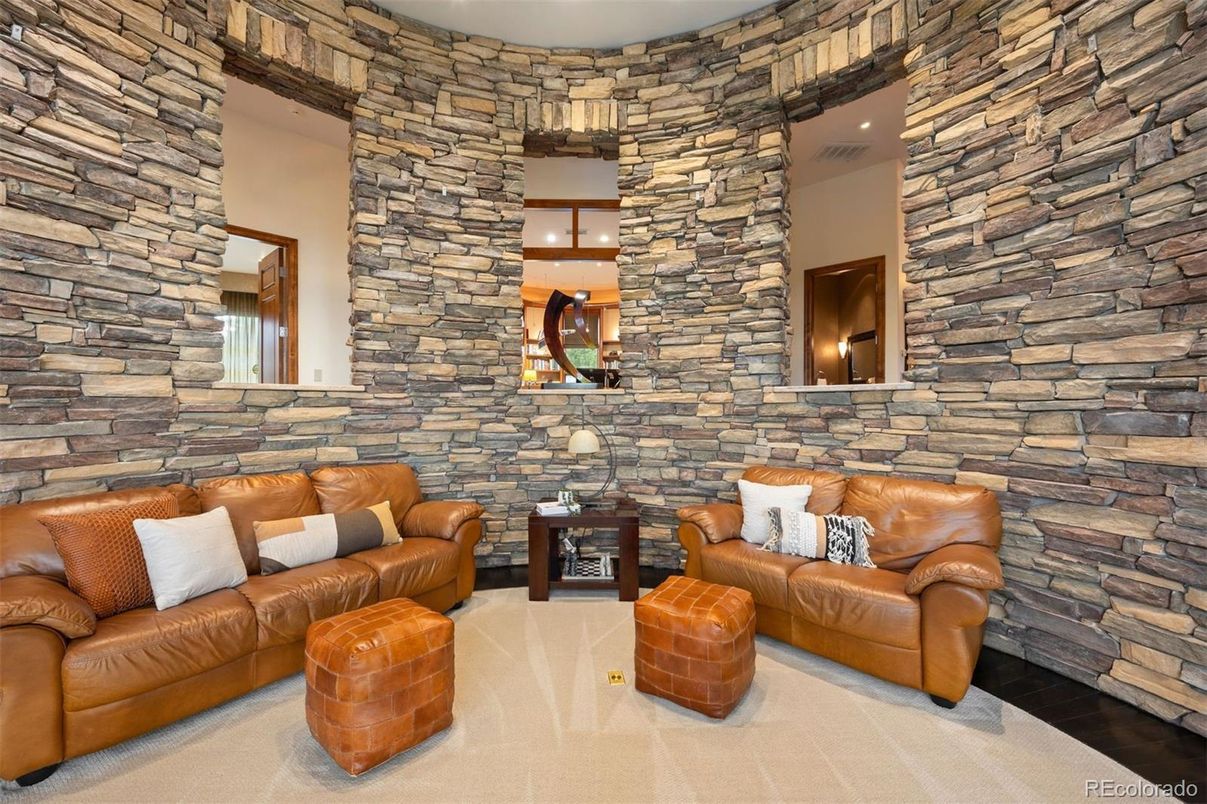 Interior, Living room, Stone Walls