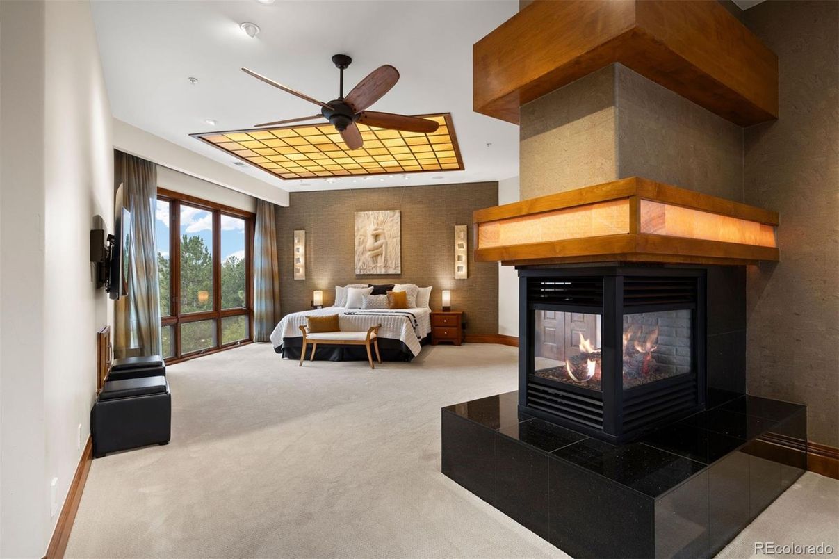 Bedroom, Fireplace, Interior, Recessed Lighting