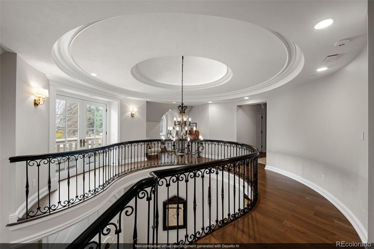 Chandelier, Interior, Recessed Lighting, Wood Texture Flooring