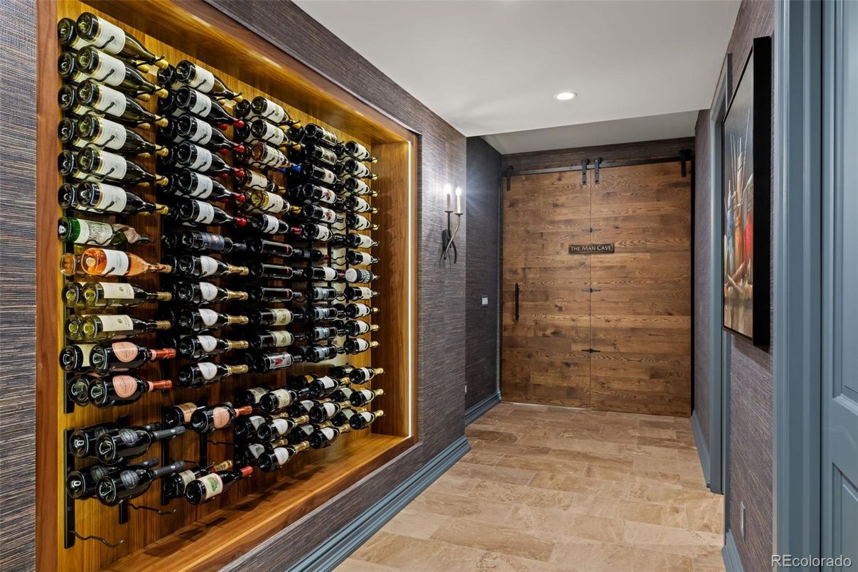 Interior, Recessed Lighting, Wine Storage, Wooden Walls