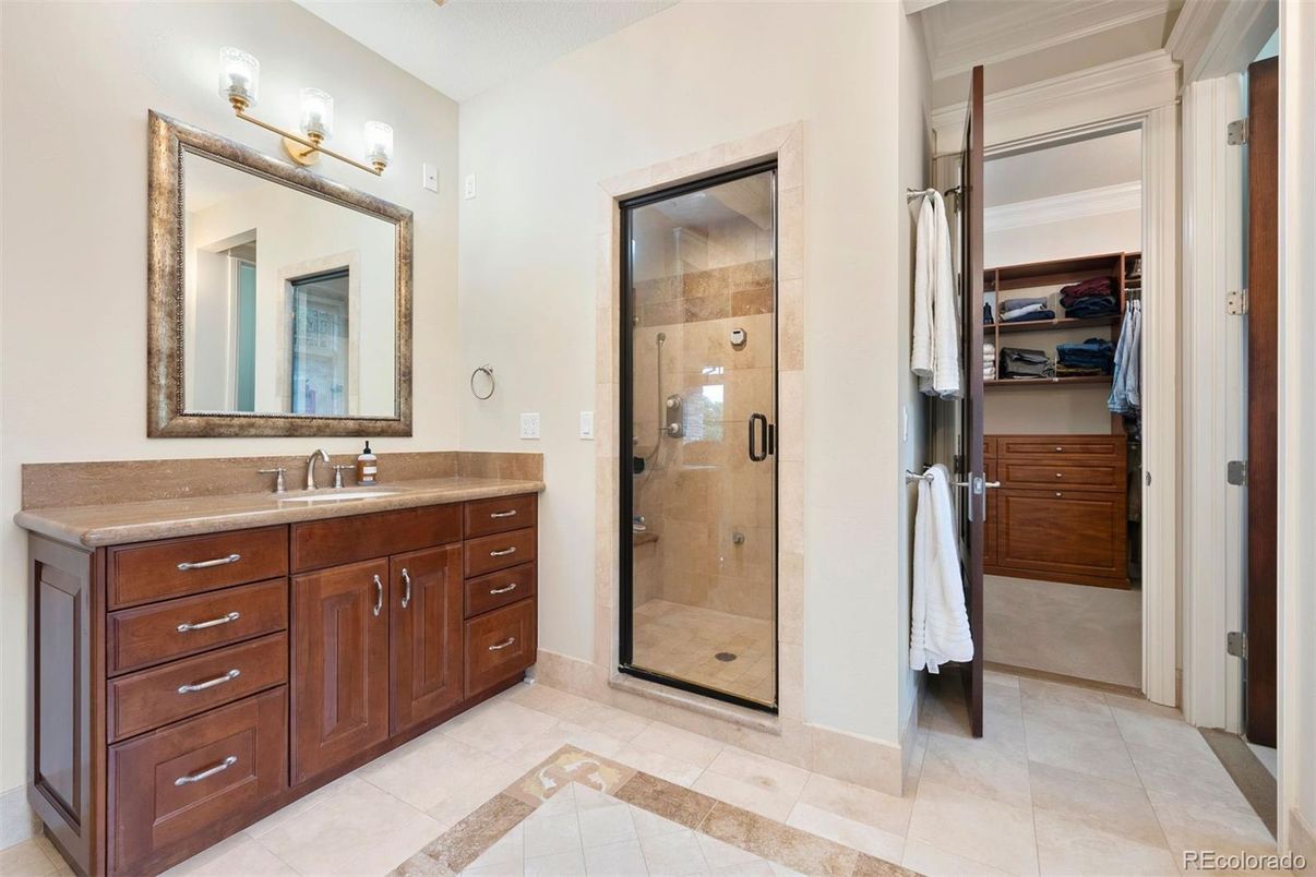 Bathroom, Dual Sink Vanities, Glass Shower, Interior