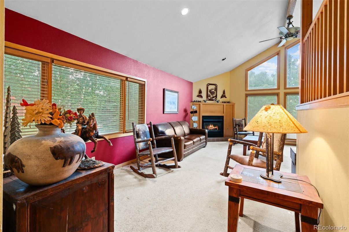 Fireplace, Interior, Living room, Recessed Lighting