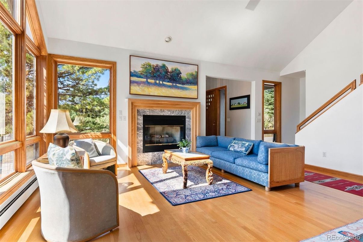 Fireplace, Interior, Living room, Wood Texture Flooring