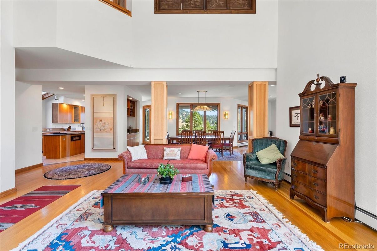 Dining room, Interior, Kitchen, Living room, Pendant Lights, Recessed Lighting, Wood Texture Flooring