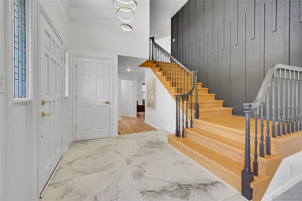 Interior, Marble, Pendant Lights, Recessed Lighting, Wood Texture Flooring