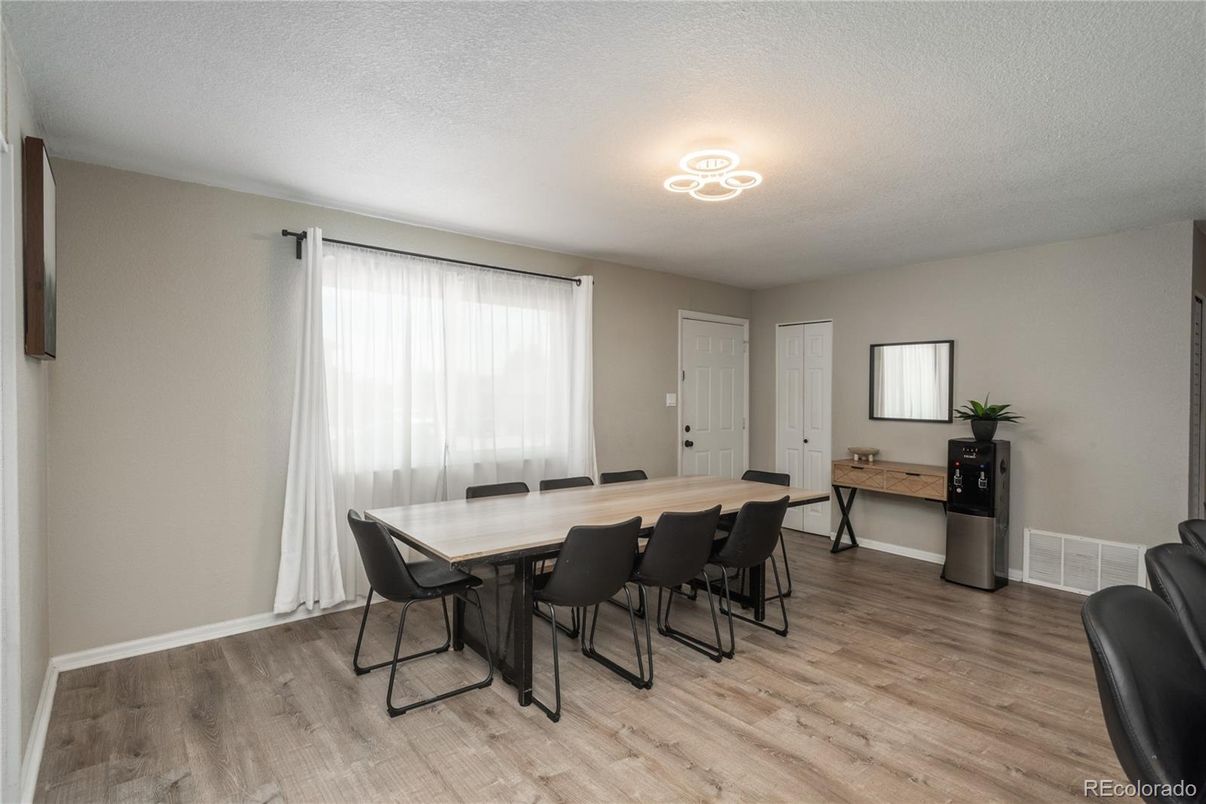 Dining room, Interior, Wood Texture Flooring