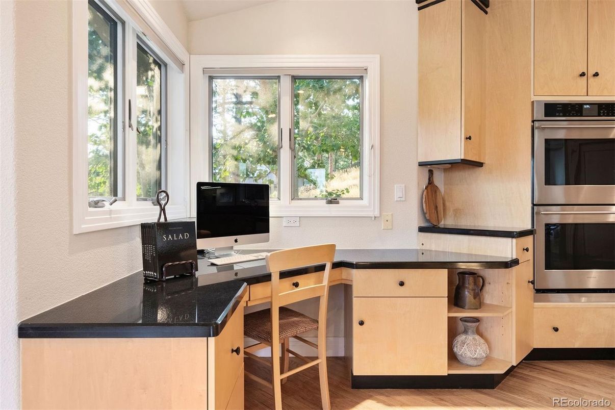 Home Office, Interior, Kitchen, Stainless Steel Appliances, Wood Texture Flooring
