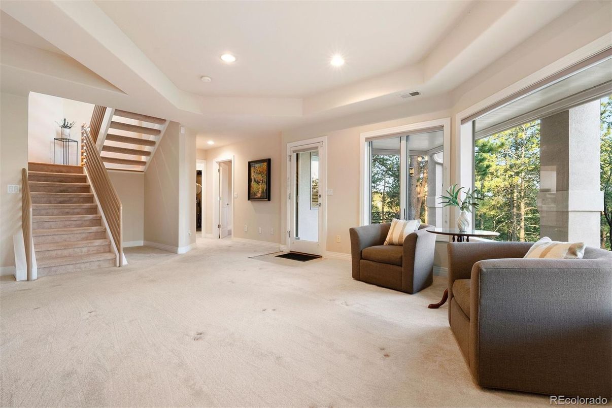 Interior, Living room, Recessed Lighting