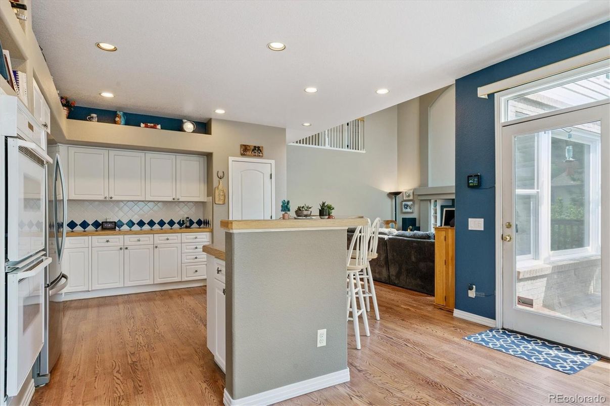 Interior, Kitchen, Recessed Lighting, Wood Texture Flooring