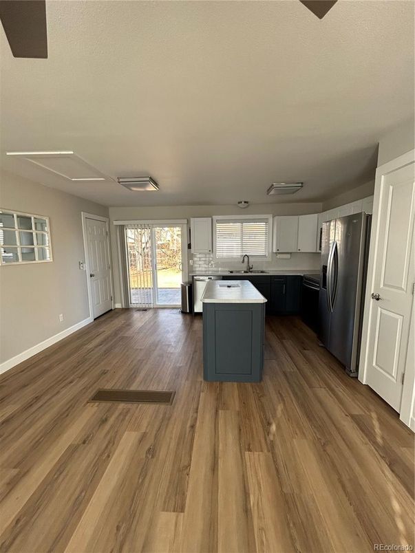 Interior, Kitchen, Stainless Steel Appliances, Wood Texture Flooring