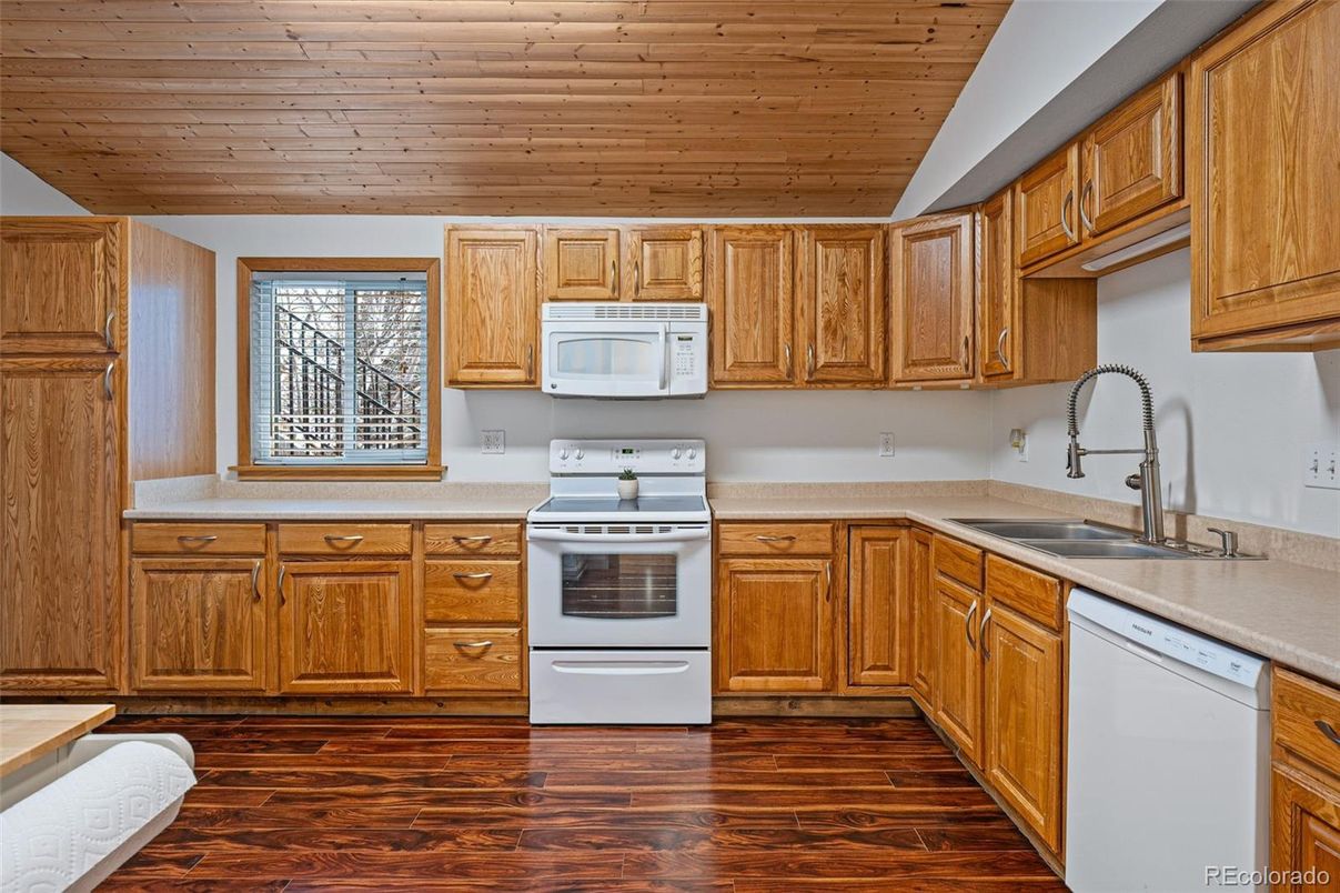 Interior, Kitchen, Wooden Ceilings, Wood Texture Flooring